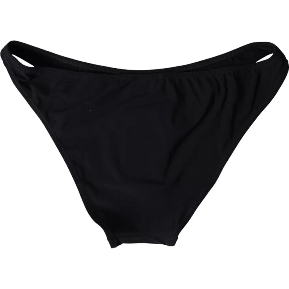 Zwarte nylon badmode strandkleding onderkant bikini