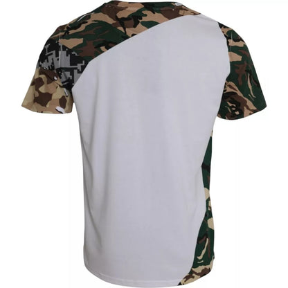 Wit Camouflage Stars Crew Neck Heren T-shirt