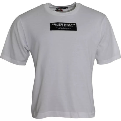 Wit katoenen DG-applicatie heren casual T-shirt