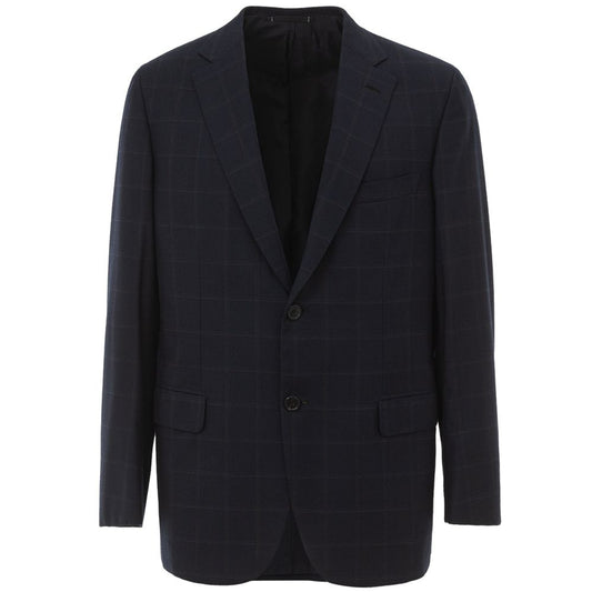 Blauwe wollen blazer