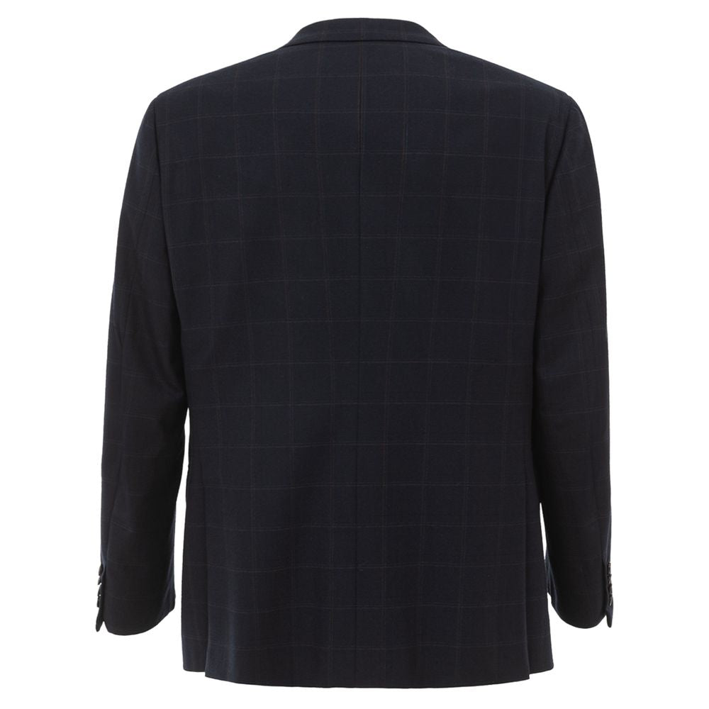 Blauwe wollen blazer