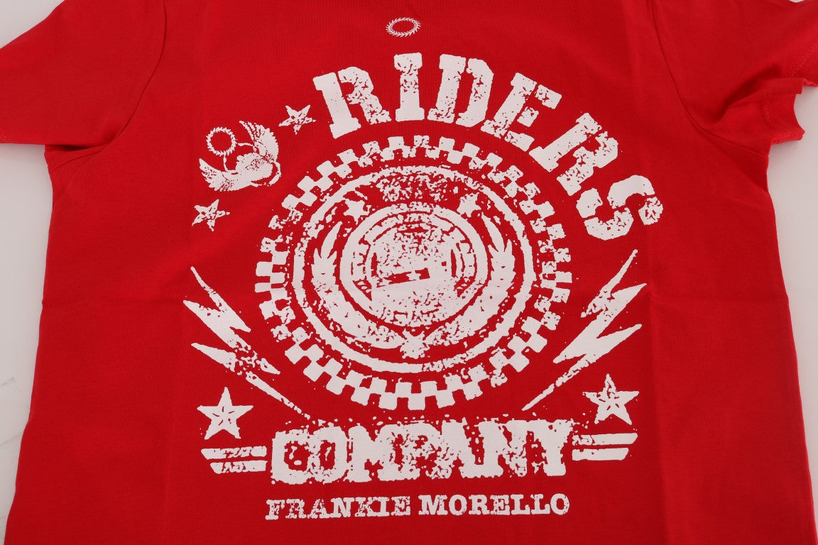 Chique rode 'RIDERS'-motief ronde hals T-shirt