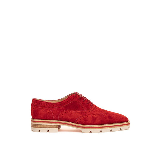 Red Suede Flat Shoe