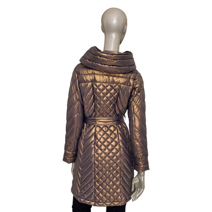 Brown Polyester Women Coat