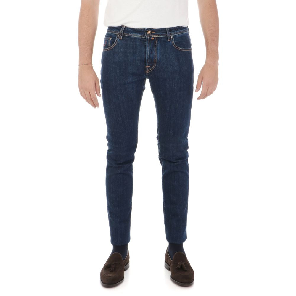 Blauwe katoenen jeans en broek