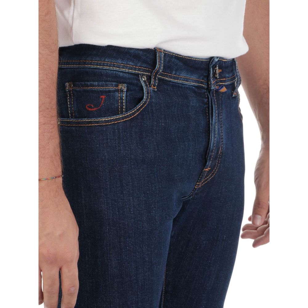 Blauwe katoenen jeans en broek