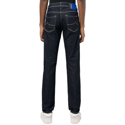 Blauwe katoenen jeans en broek