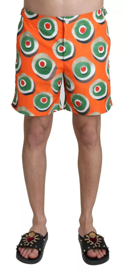 Orange Cupcake Beachwear Shorts Swimwear