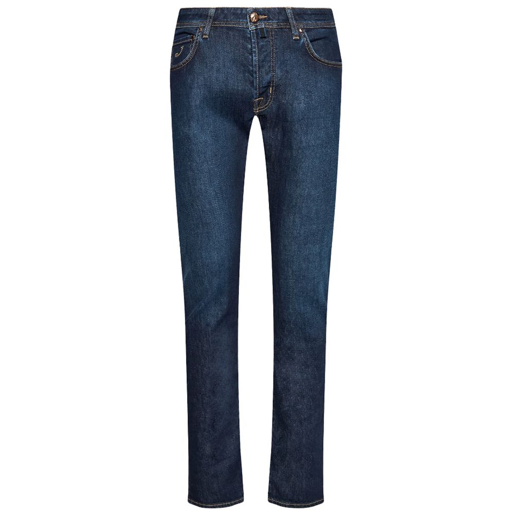 Blauwe katoenen jeans en broek