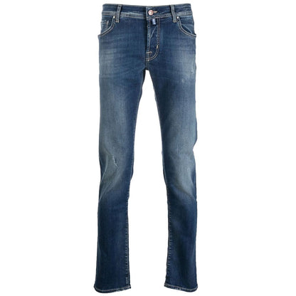 Blauwe katoenen jeans en broek