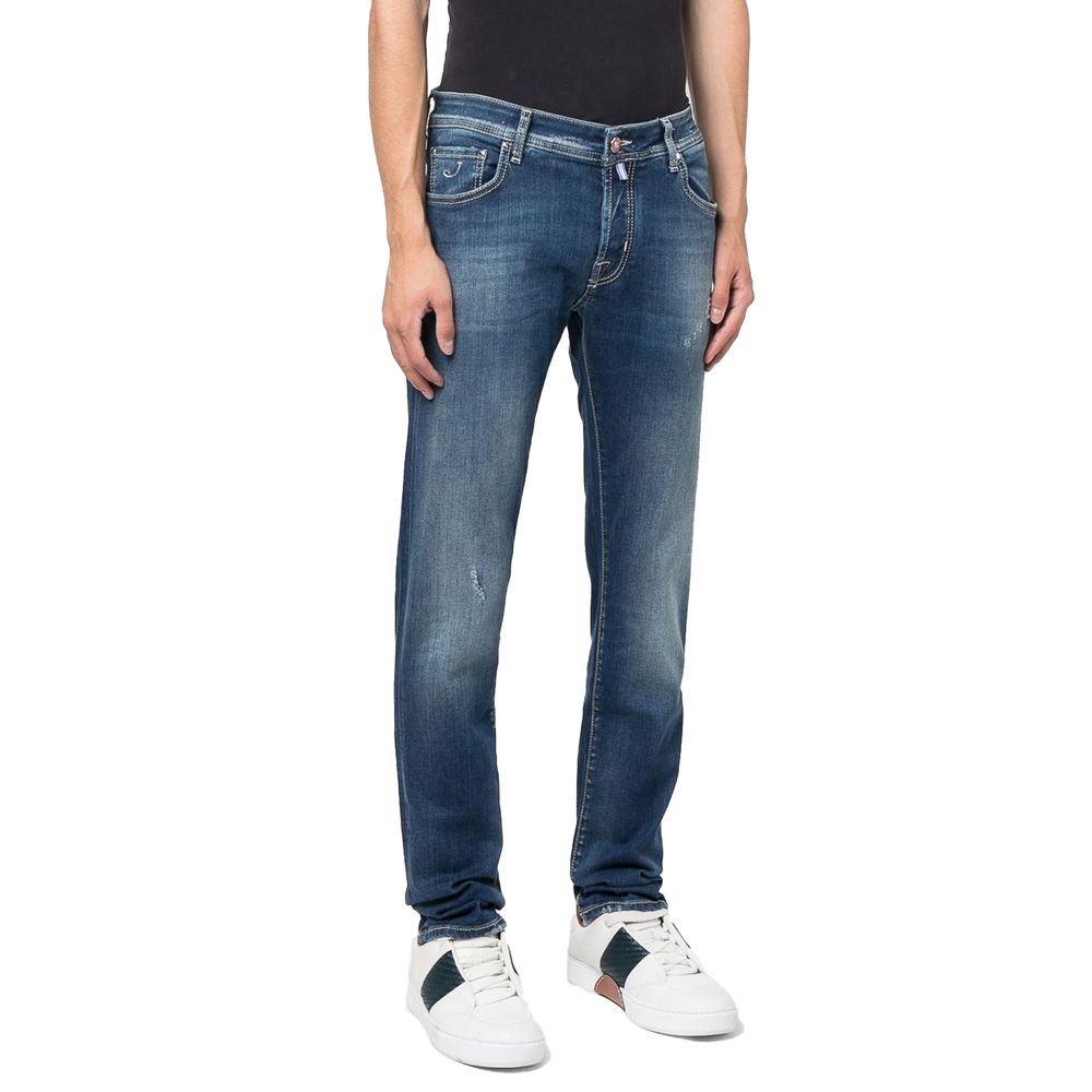 Blauwe katoenen jeans en broek