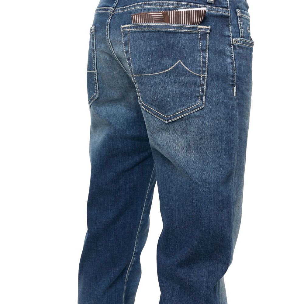 Blauwe katoenen jeans en broek