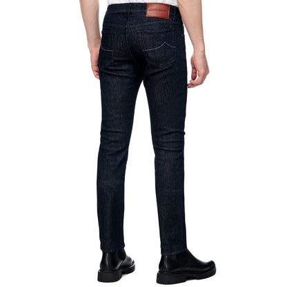 Blauwe katoenen herenjeans