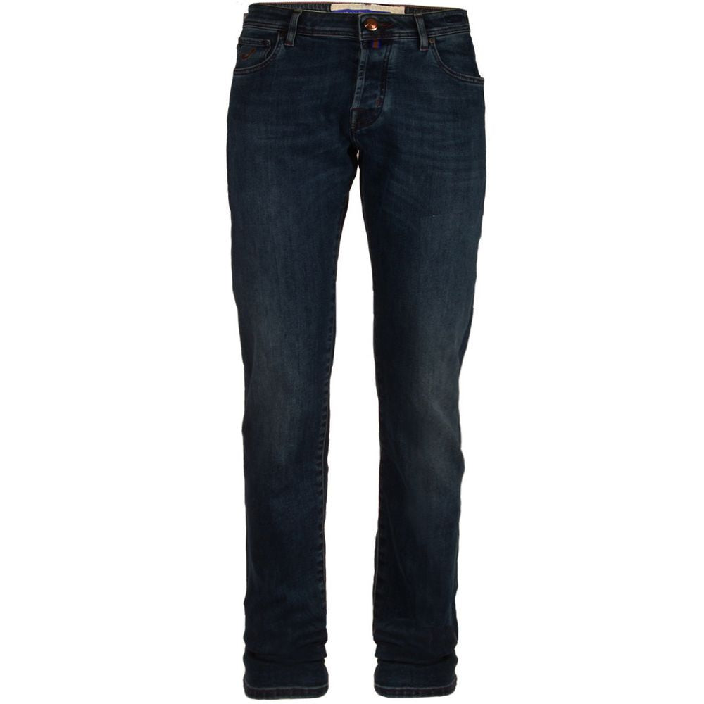 Blauwe katoenen heren slim fit jeans