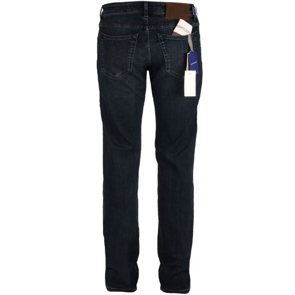 Blauwe katoenen heren slim fit jeans