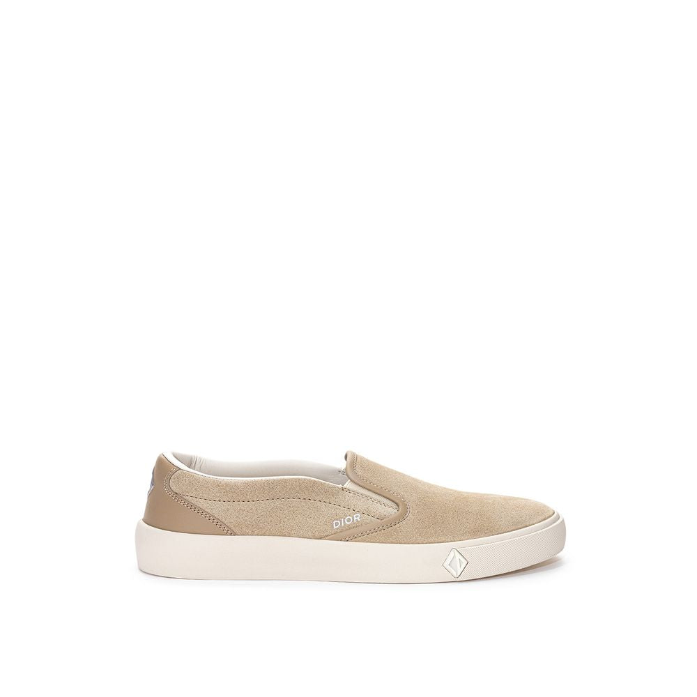 Beige leren sneaker