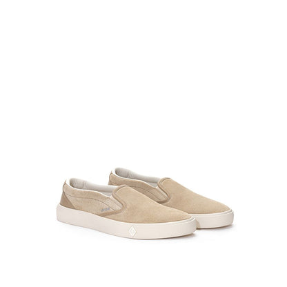 Beige leren sneaker