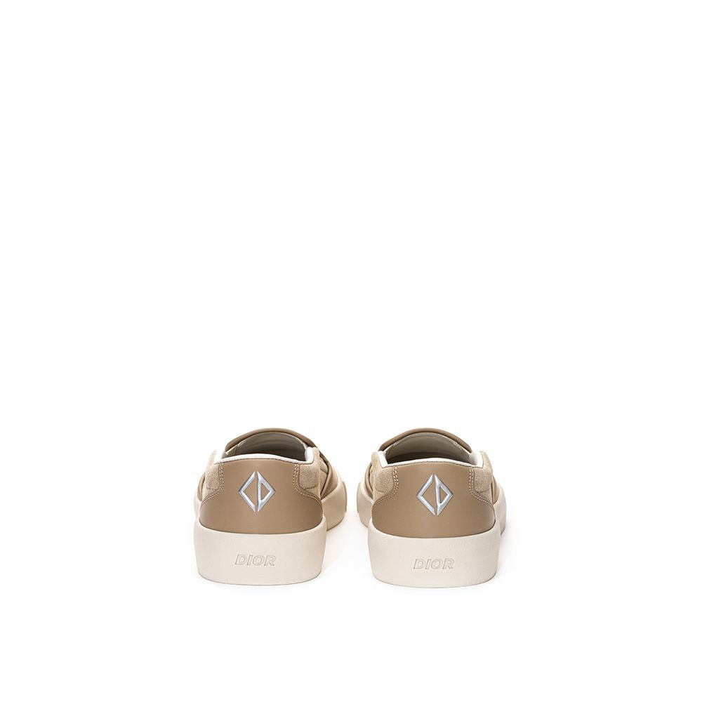 Beige leren sneaker