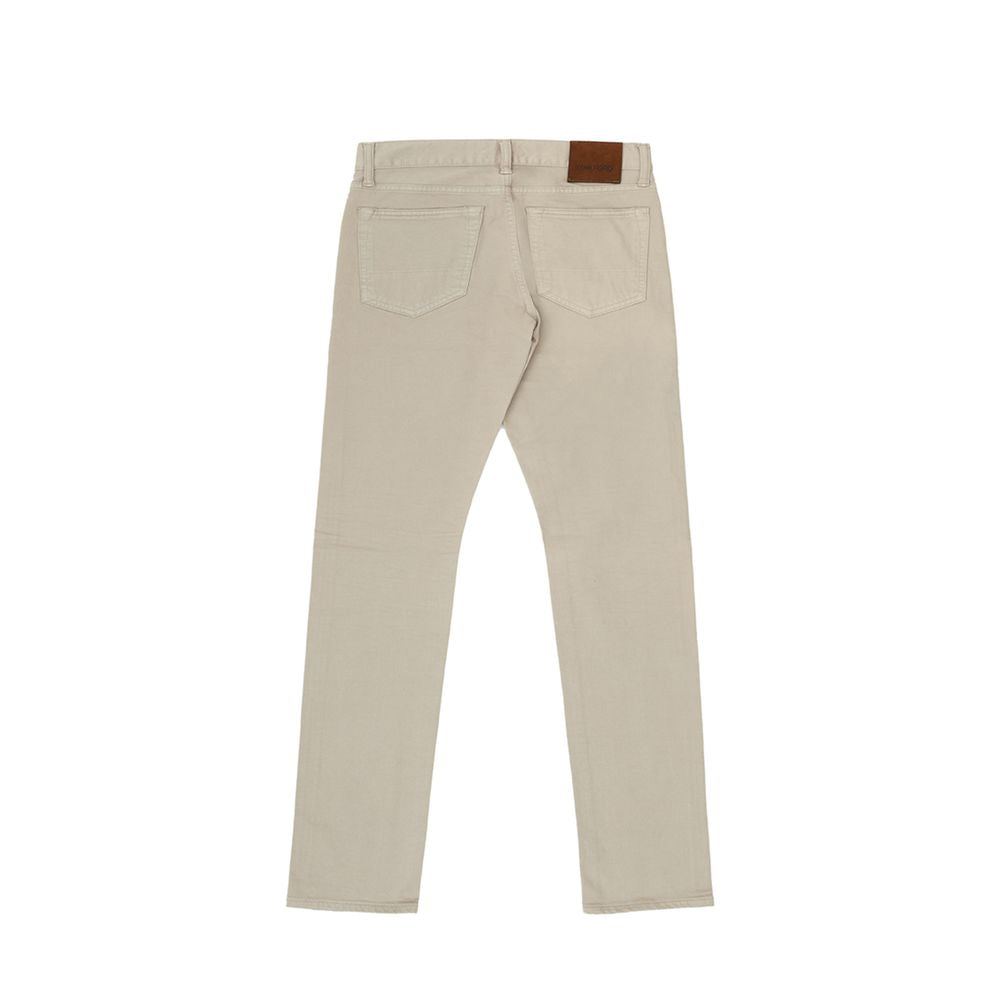 Beige katoenen jeans en broek