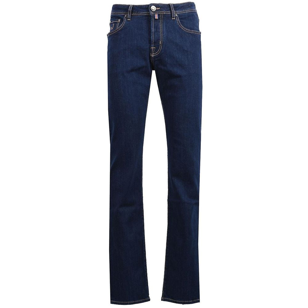 Blauwe katoenen jeans en broek