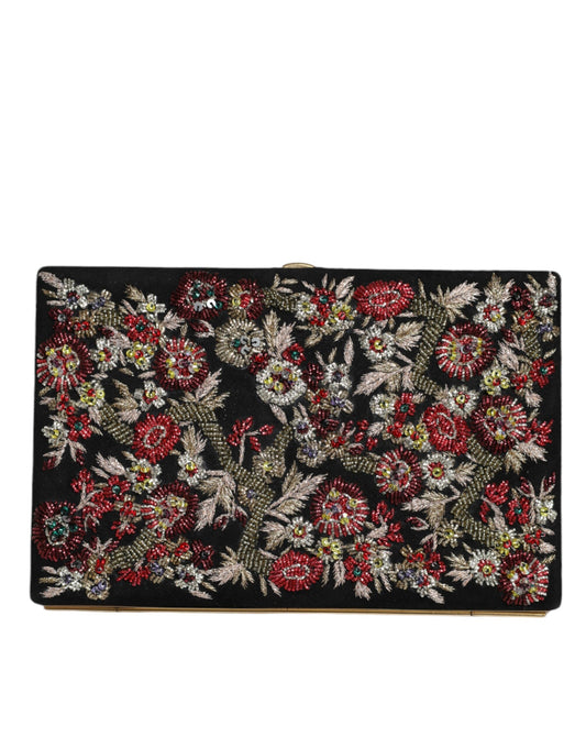 Multicolor Floral Gold Frame Clutch Avondtasje