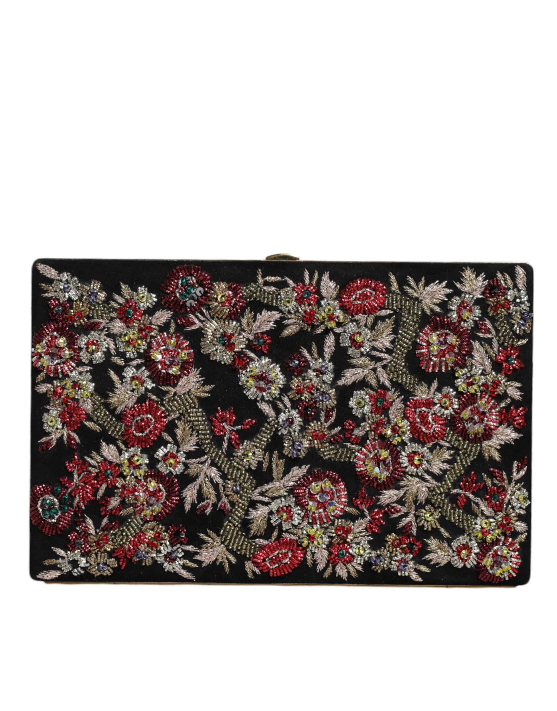 Multicolor Floral Gold Frame Clutch Avondtasje