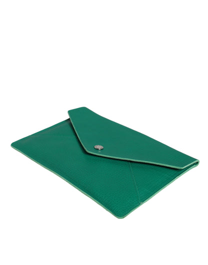 Groene leren handtas clutch mini portemonnee pouch tablethoes