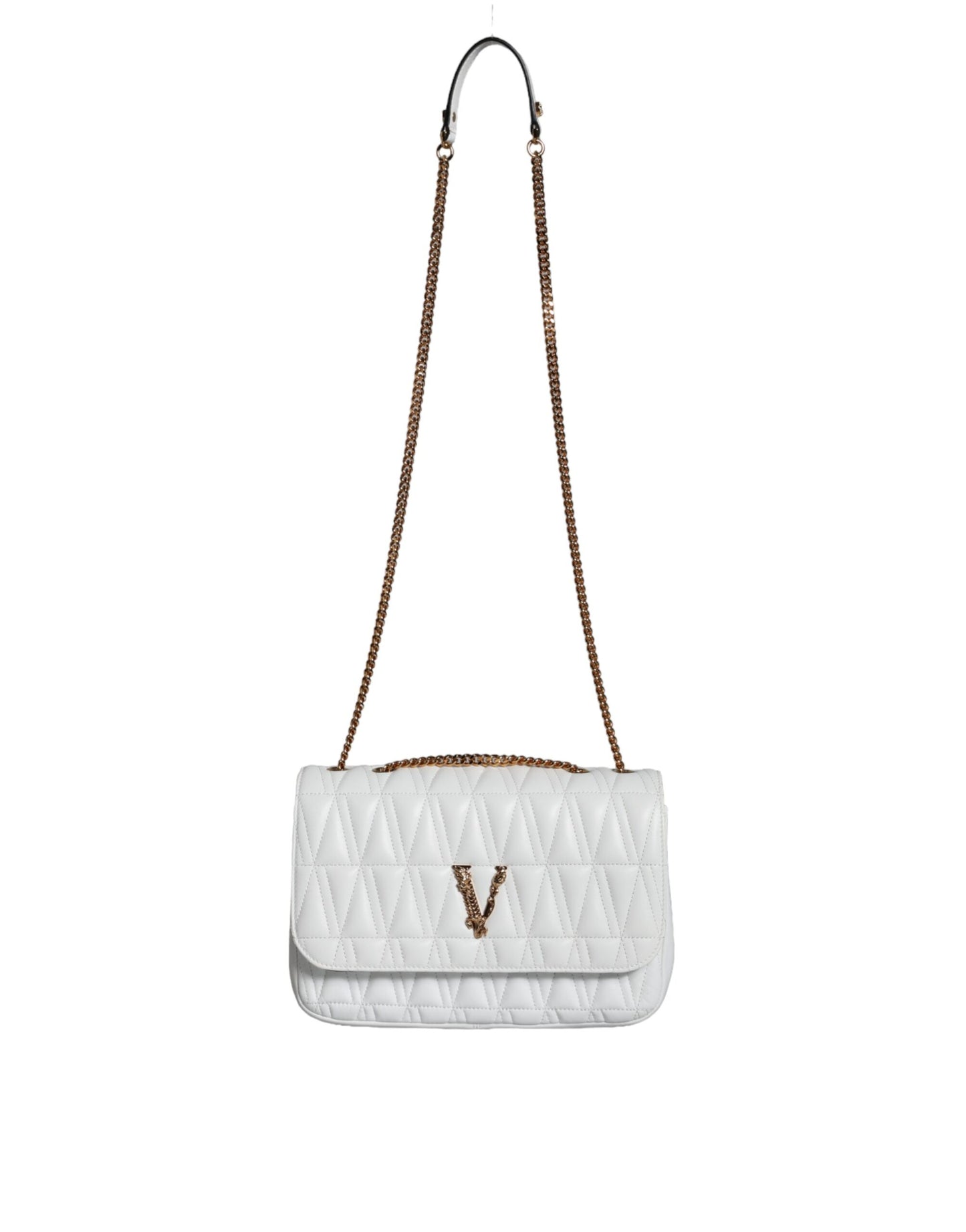 Witte Mini Nappa Leren Crossbody Schoudertas