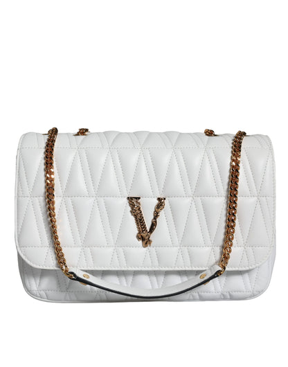 Witte Mini Nappa Leren Crossbody Schoudertas