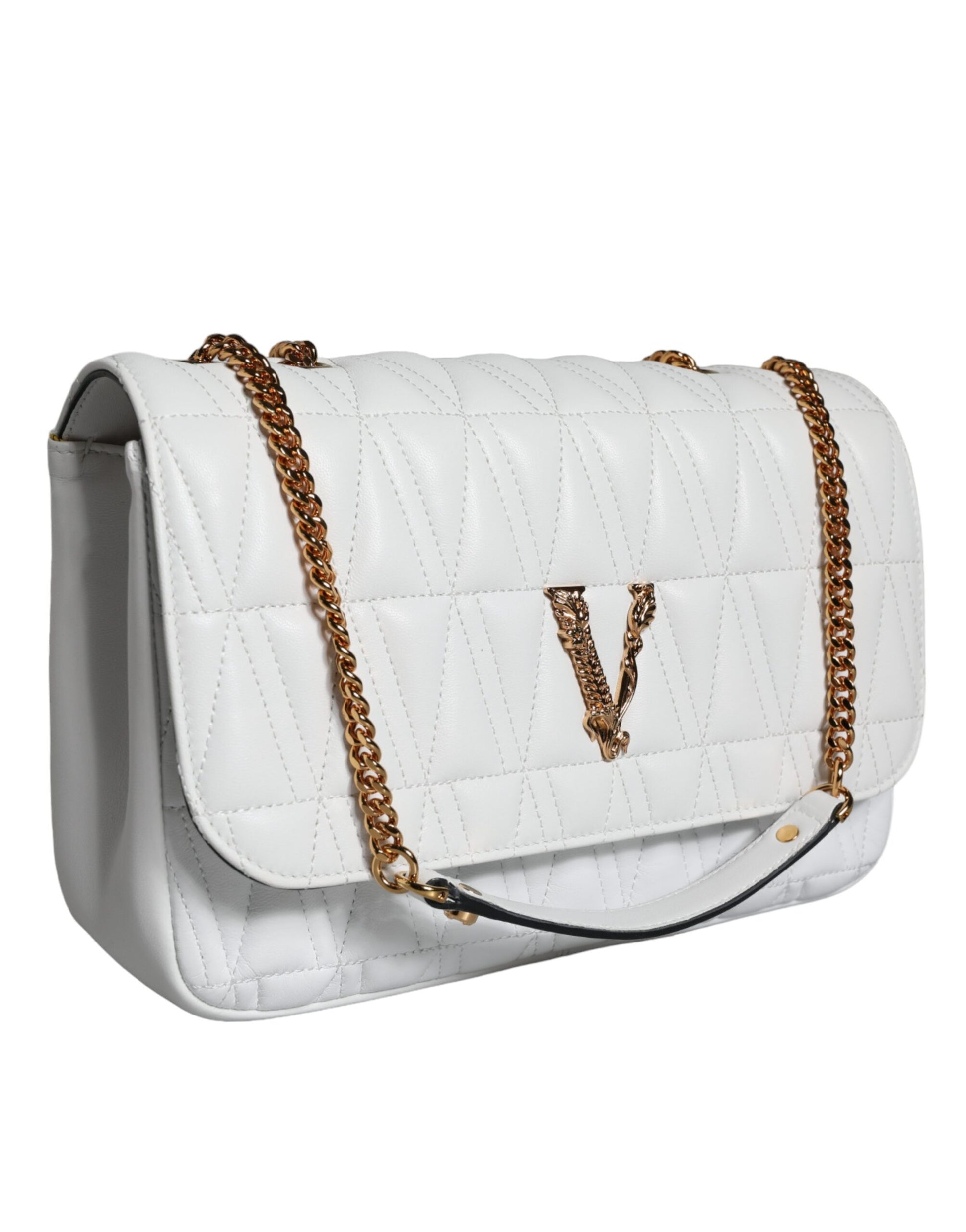 Witte Mini Nappa Leren Crossbody Schoudertas