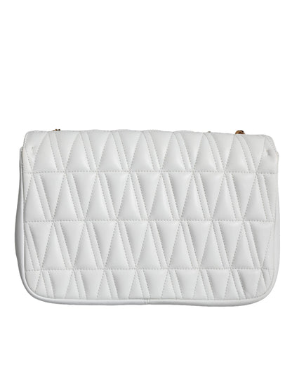 Witte Mini Nappa Leren Crossbody Schoudertas