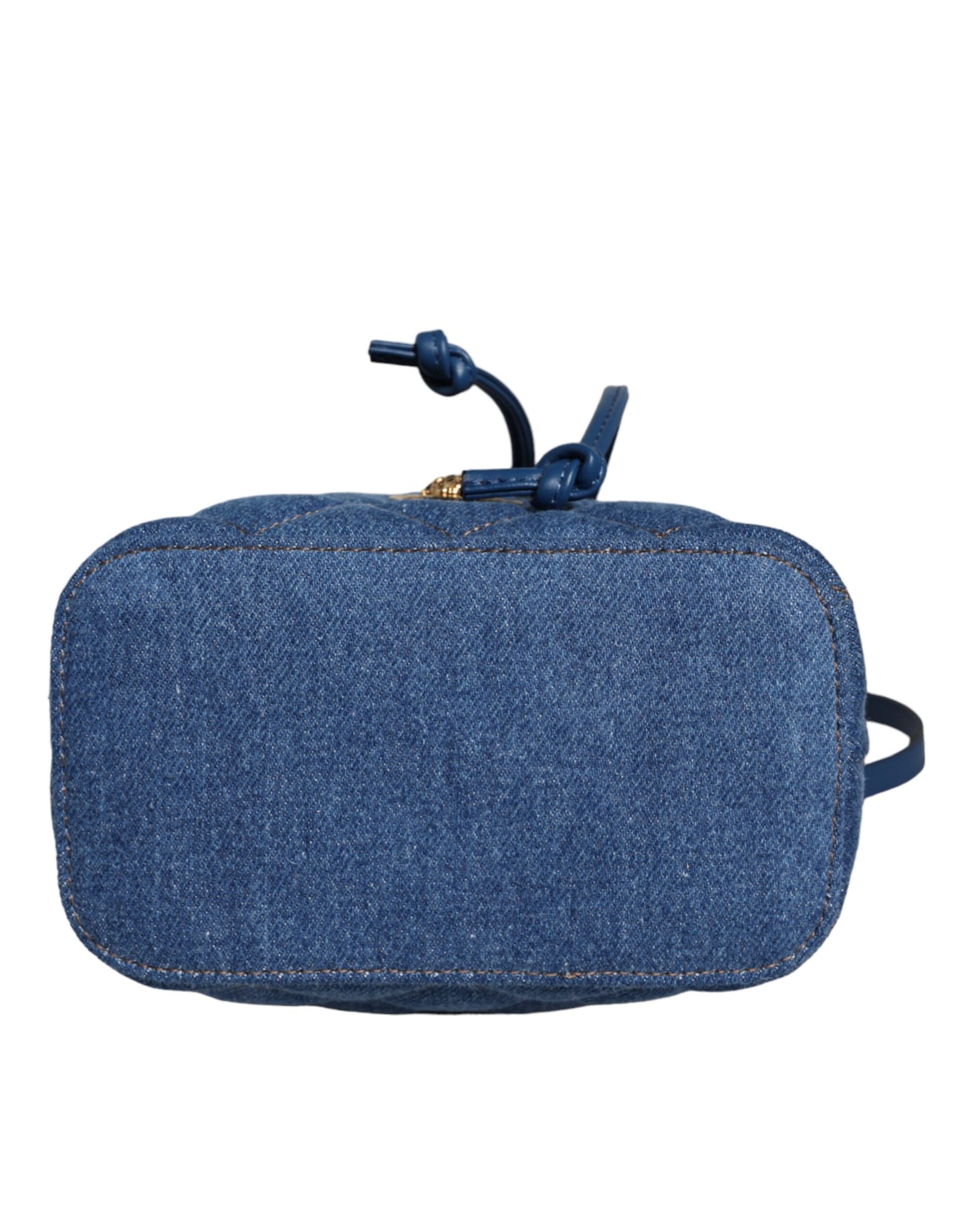 Blauwe gewatteerde denim leren crossbody schoudertas