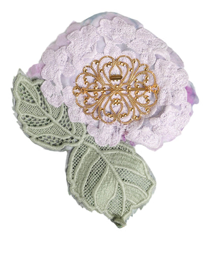 Multicolor Hortensia Gouden Messing Pin Broche