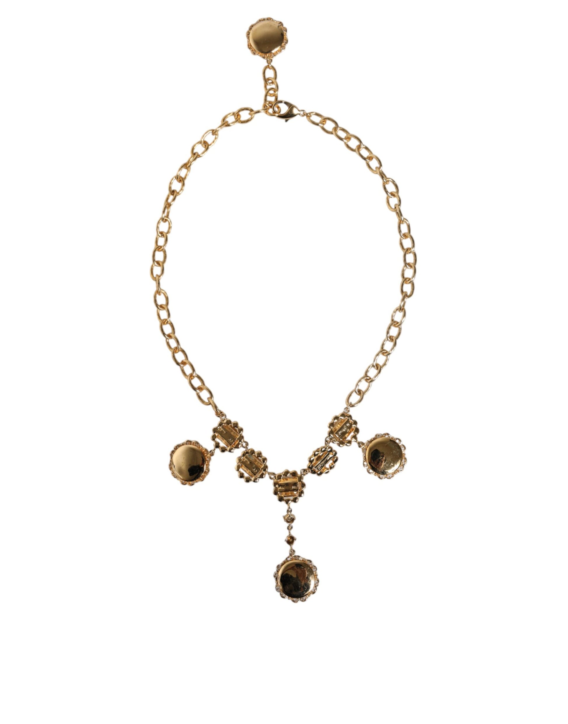 Gouden ketting messing kristal klok statement ketting