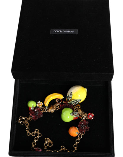 Goud Messing FRUIT Hangers Bloemen Kristal Logo Ketting