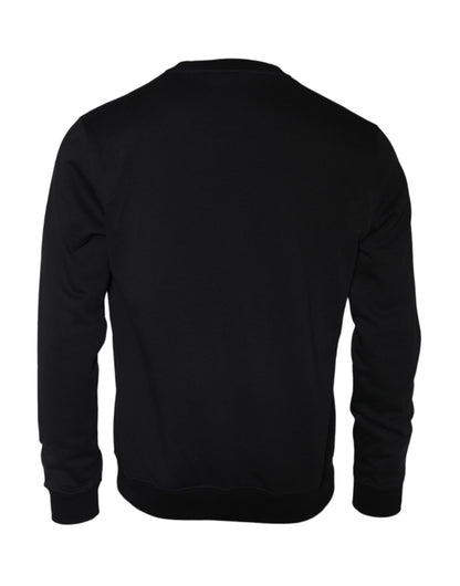 Zwarte Medusa Fleece Katoenen Ronde Hals Sweatshirt Trui