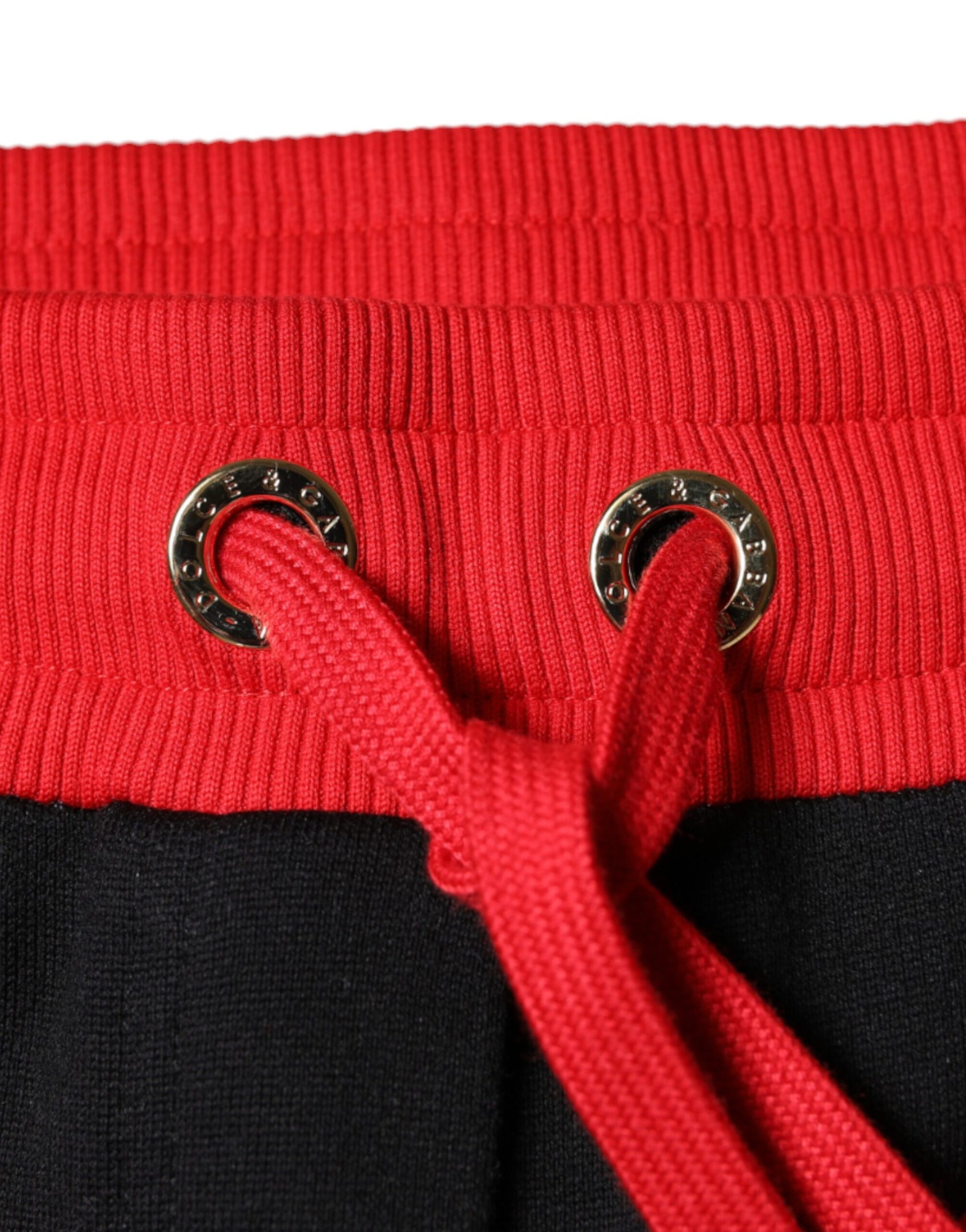 Black Red Cherry Mid Waist Jogger Pants