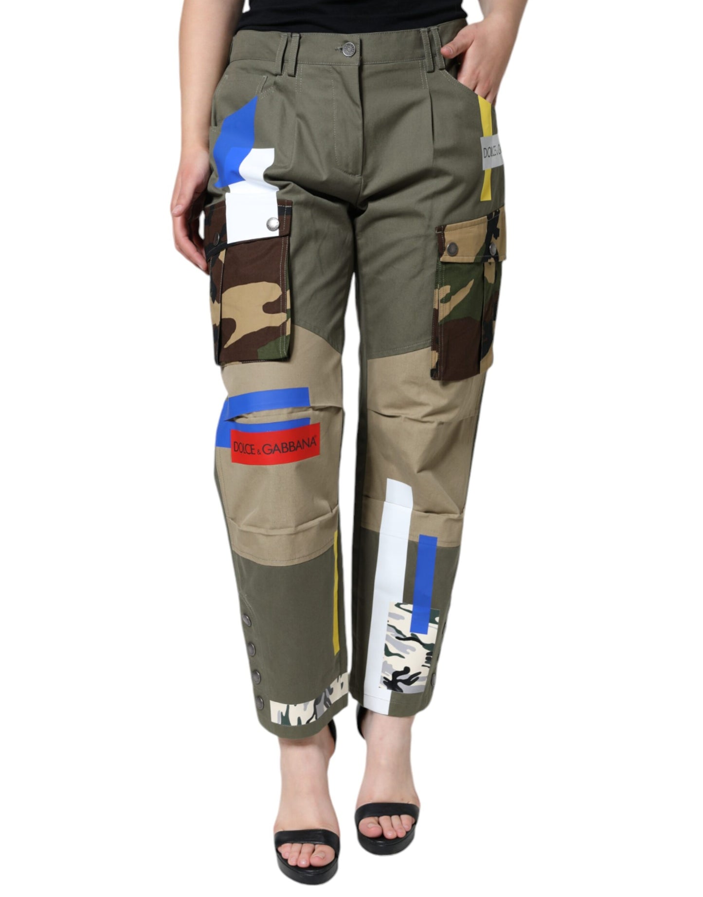 Green Military Cotton Cargo Pants