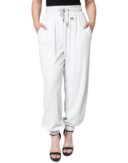 Witte Nylon Jogger Sweatpants Broek