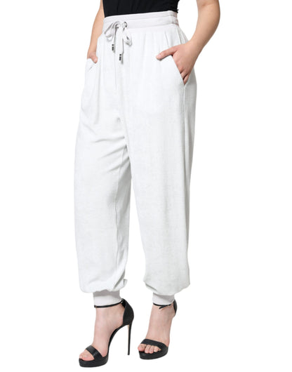 Witte Nylon Jogger Sweatpants Broek