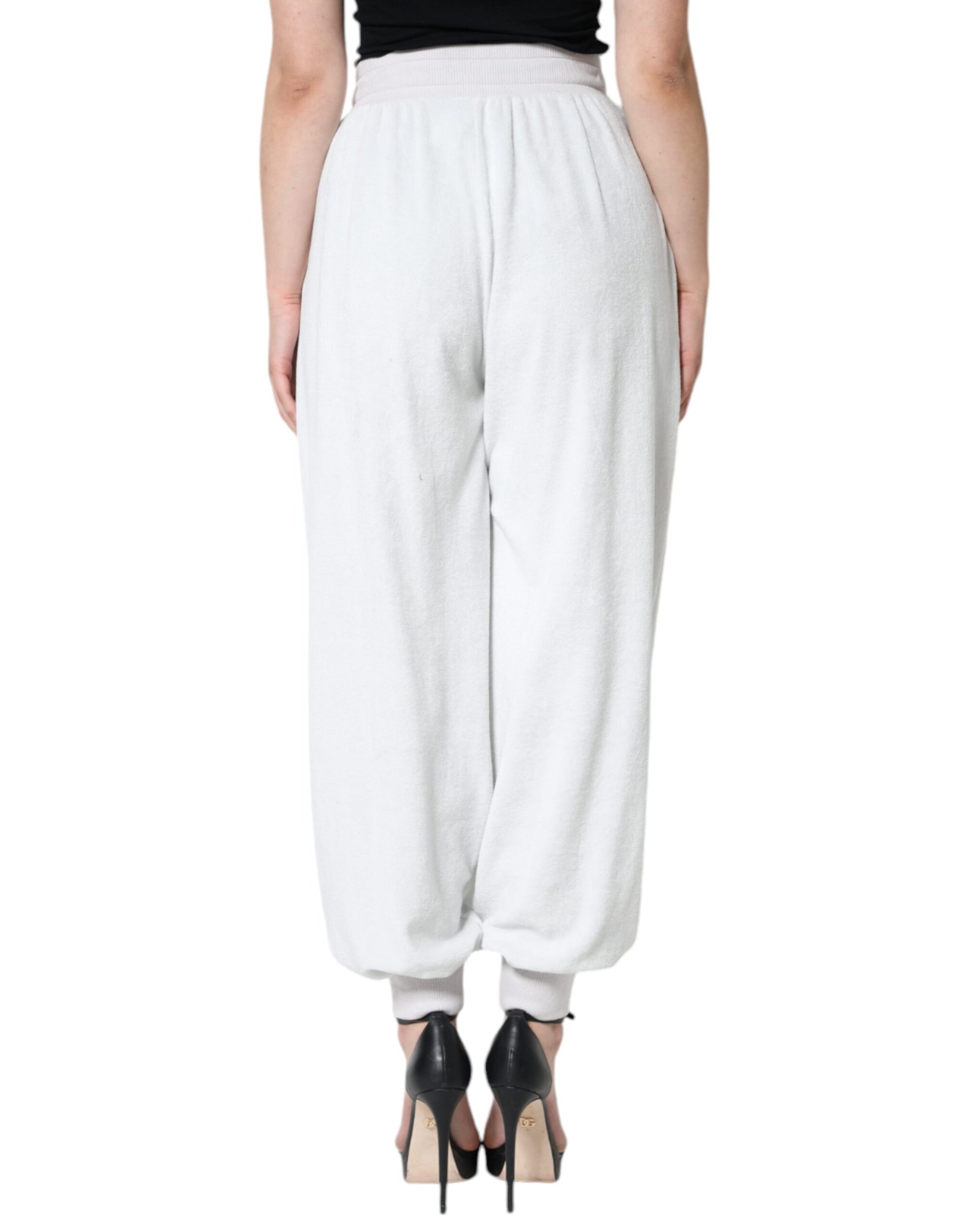 Witte Nylon Jogger Sweatpants Broek