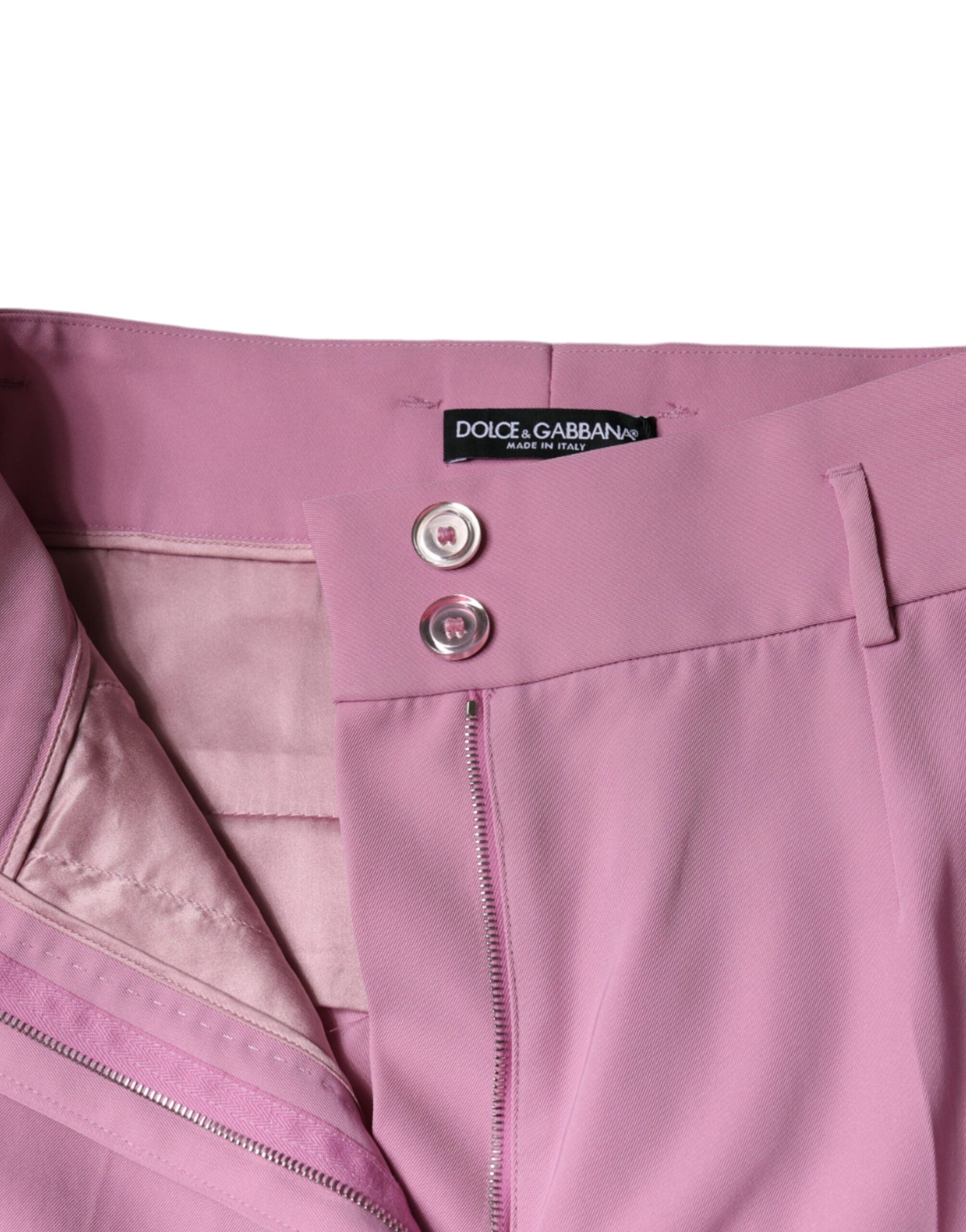 Roze polyester hoge taille taps toelopende damesbroek