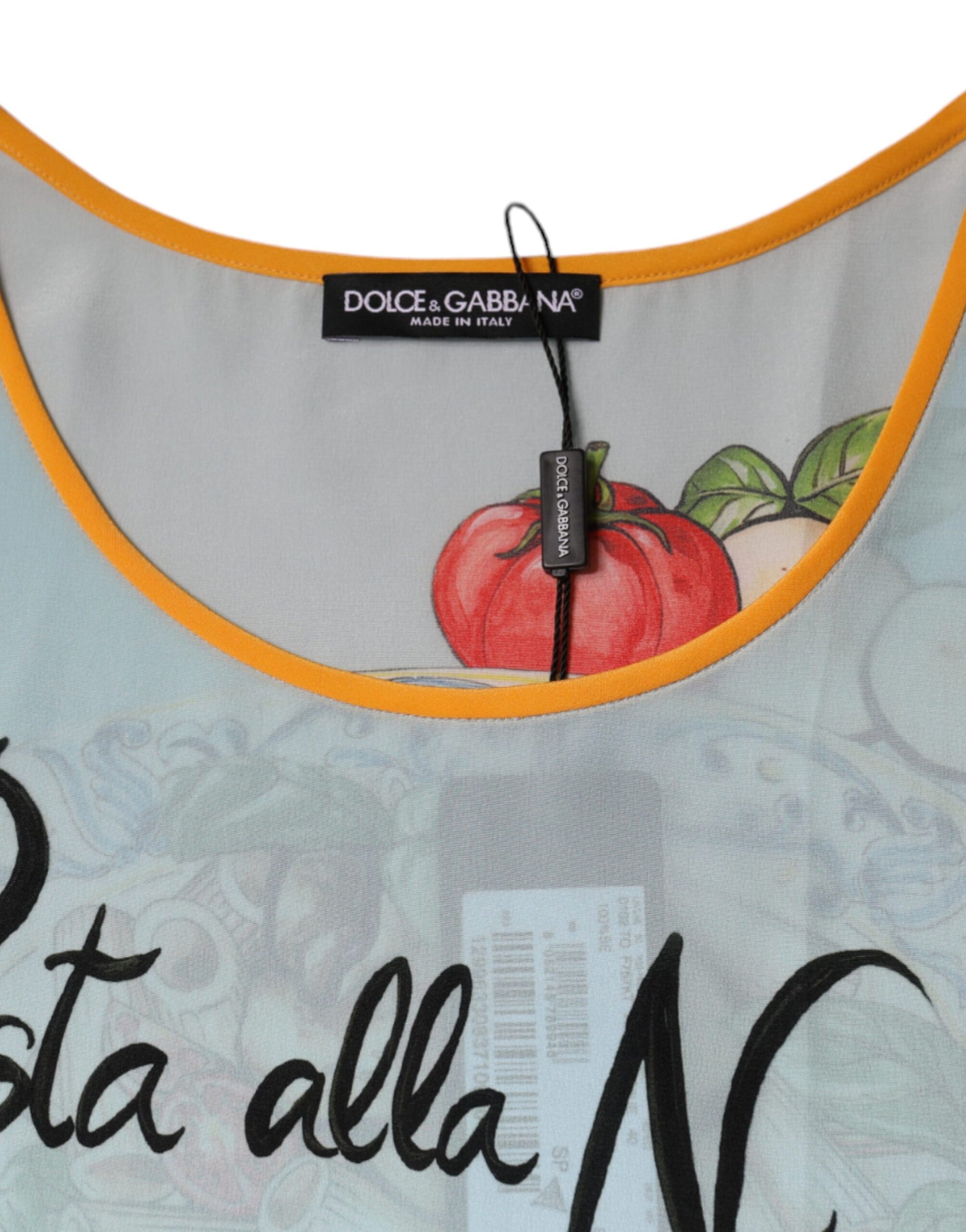 Tanktop met veelkleurige Pasta Alla Norma-print