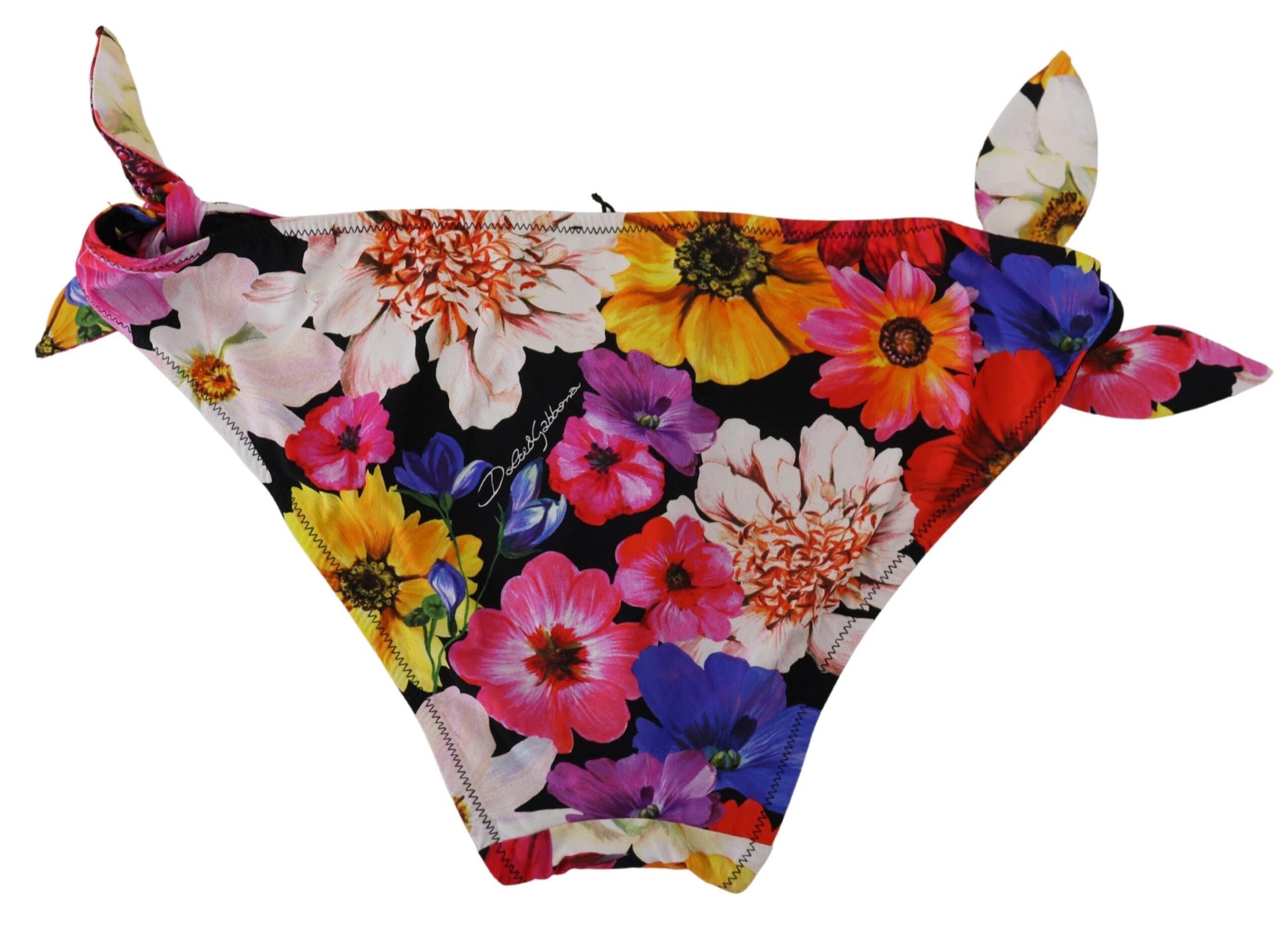 Zwarte bloemenprint badpak bikinibroekje badmode