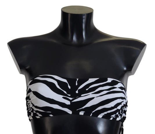 Zwart Wit Zebra Bandeau Badmode Bikini Top