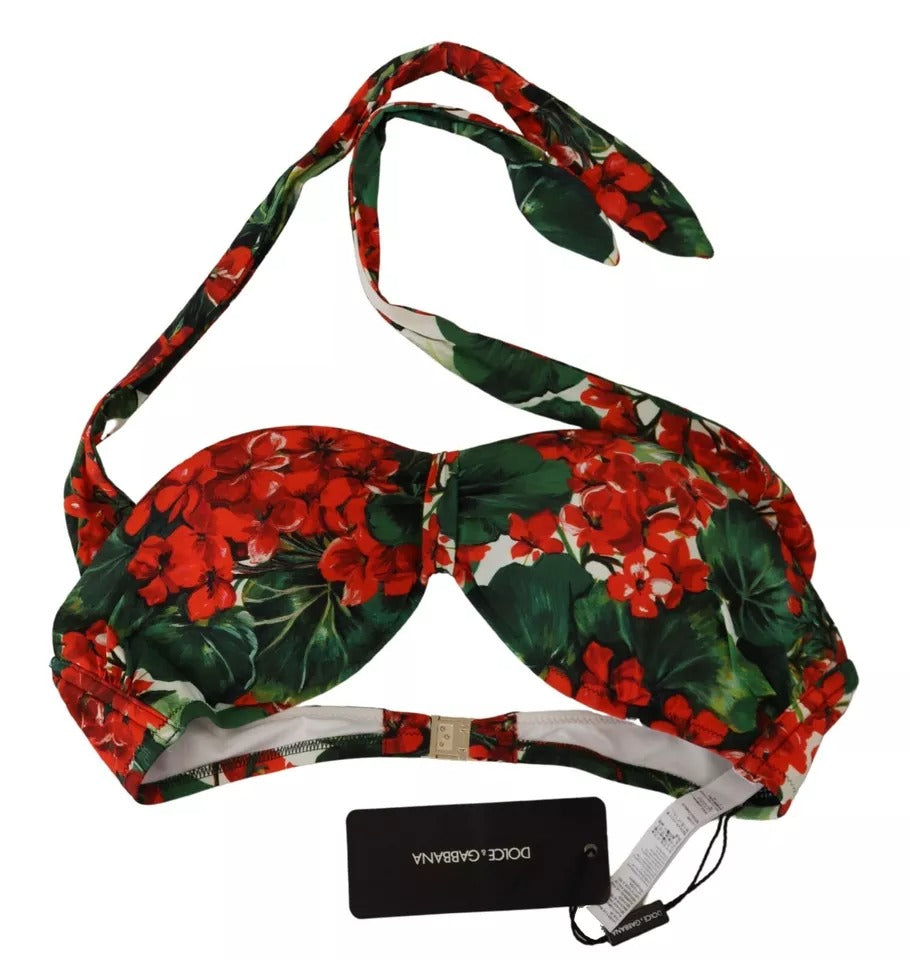 Veelkleurige Geranium Halter Beachwear Bikini Top