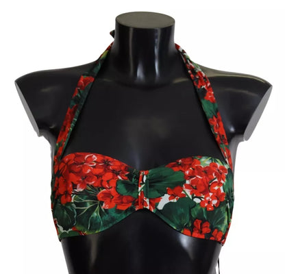 Veelkleurige Geranium Halter Beachwear Bikini Top