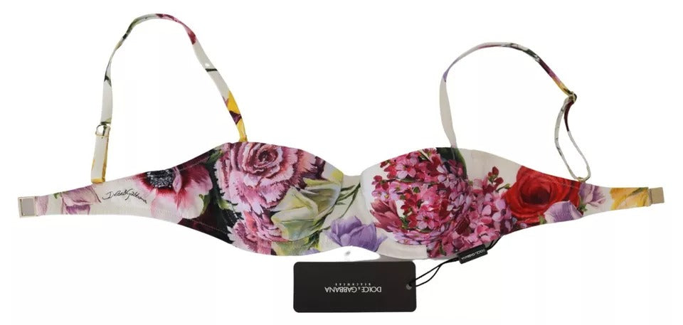 Witte bloemenprint strandkleding badmode bikinitop