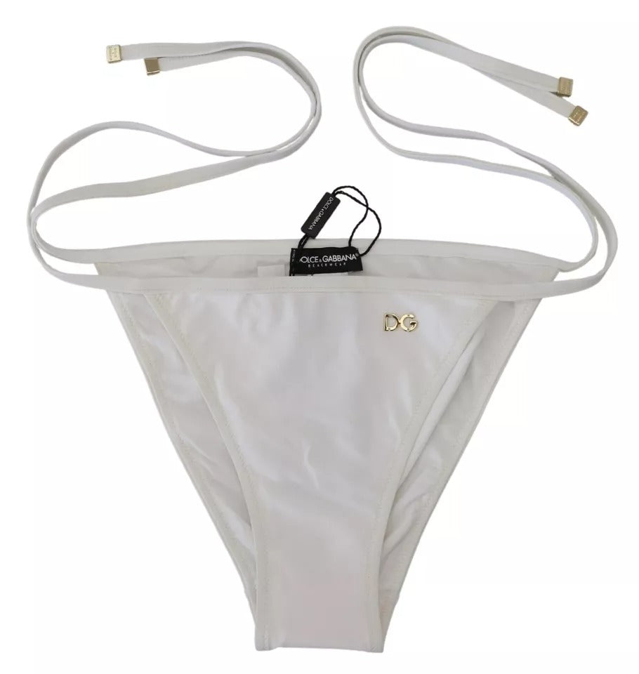 Witte DG Logo Beachwear Badmode Bikinibroekje