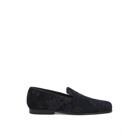 Blauwe leren loafer